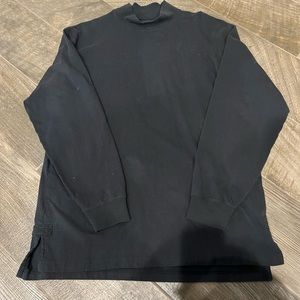 Duluth Trading Co Longtail T Men's M Turtle Neck Black 100% Cotton Long Sleeve.